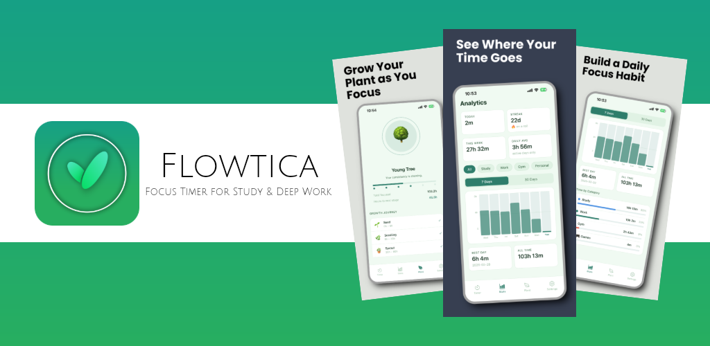 Flowtica — Focus Timer for Study & Deep Work